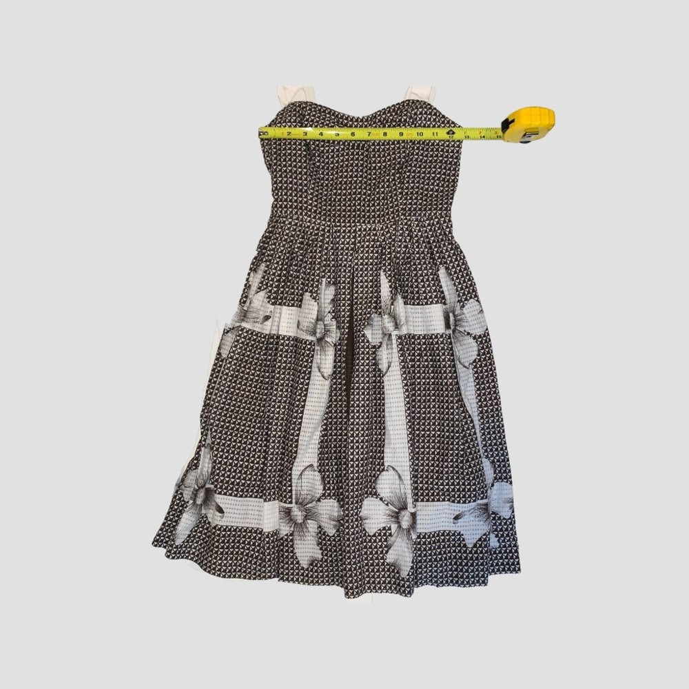 Anthropologie Edme & Esyllte Annona Brown White Bow pattern size 0 - Picture 7 of 11